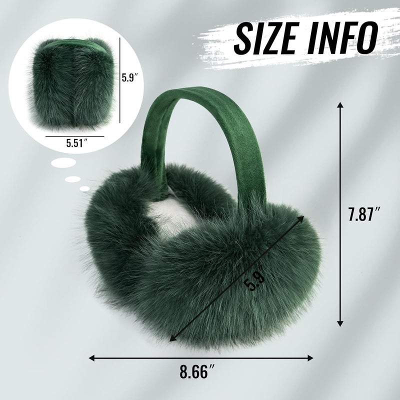 FSTEOE Women Winter Ear Muffs Foldable Girl Ear Warmer Fashion Furry Earmuff Soft Ear Cover Cold Weather - Image 3